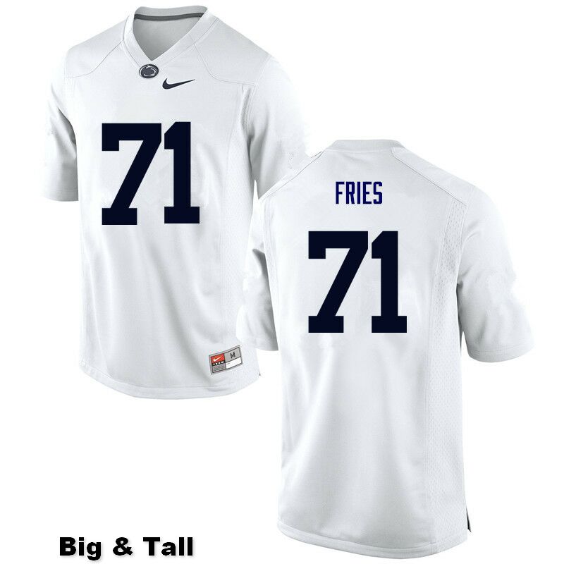 NCAA Nike Men's Penn State Nittany Lions Will Fries #71 College Football Authentic Big & Tall White Stitched Jersey KFH4398UM